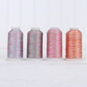 Variegated Multicolor Polyester Embroidery Thread Set - 4 Pastel Shades - Threadart.com