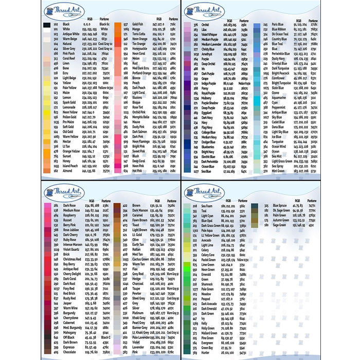 120 Colors of Polyester Embroidery Thread Set - 1000 Meters - Threadart.com