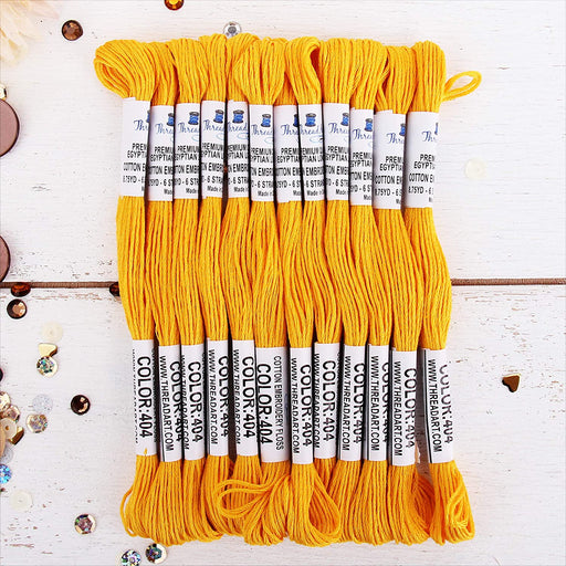 Gold Premium Cotton Embroidery Floss - Box of 12 - Six Strand Thread - No. 404 - Threadart.com