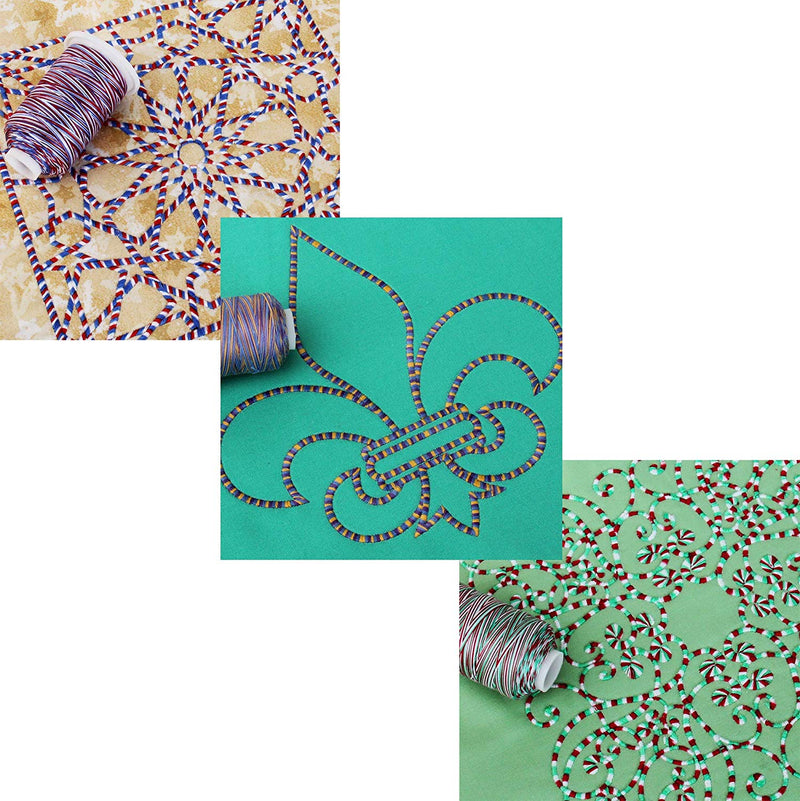 Cotton Variegated Thread Set - 3 Cone Collection of Multicolor Holiday Colors - Threadart.com