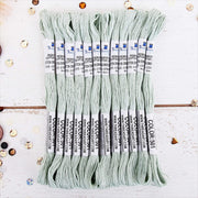 Light Antique Grey Premium Cotton Embroidery Floss - Box of 12 - Six Strand Thread - No. 501 - Threadart.com