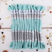 Light Aqua Premium Cotton Embroidery Floss - Box of 12 - Six Strand Thread - No. 307 - Threadart.com