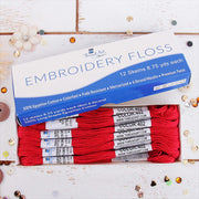 Red Premium Cotton Embroidery Floss - Box of 12 - Six Strand Thread - No. 402 - Threadart.com
