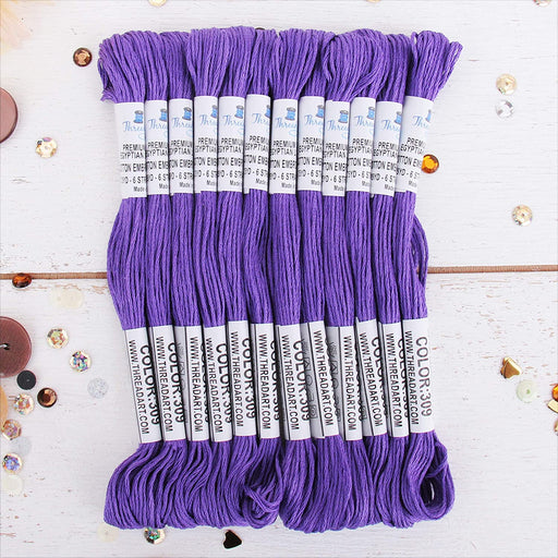 Violet Premium Cotton Embroidery Floss - Box of 12 - Six Strand Thread - No. 309 - Threadart.com