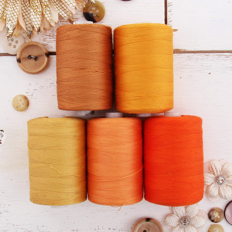 Cotton Quilting Thread Set - 5 Orange Tones - 1000 Meters - Threadart.com