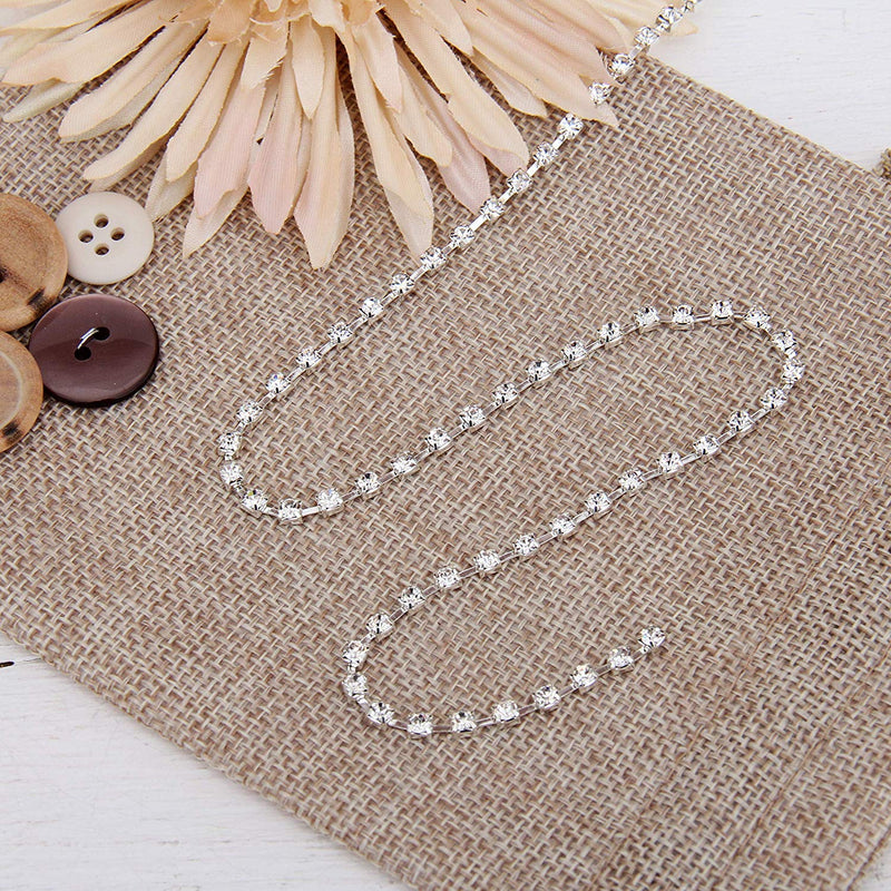 Crystal Rhinestone Chain |- SS16 Silver Tone Chain -10 yard roll - Threadart.com
