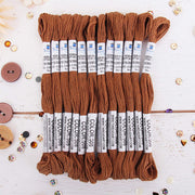 Brown Premium Cotton Embroidery Floss - Box of 12 - Six Strand Thread - No. 508 - Threadart.com