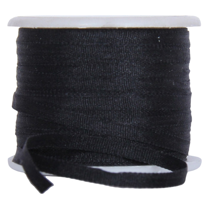 Silk Ribbon 2mm Black  x 10 Meters No. 002 - Threadart.com