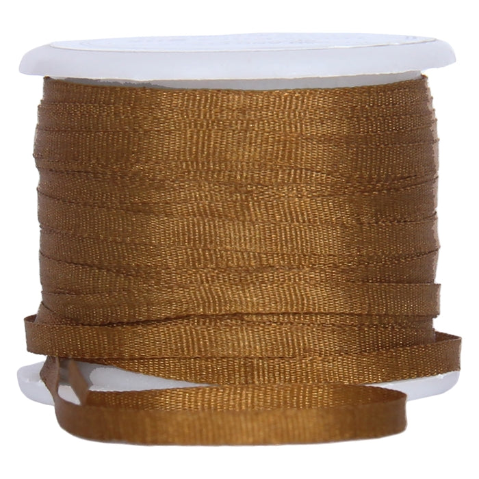 Silk Ribbon 2mm Golden Tan x 10 Meters No. 668 - Threadart.com