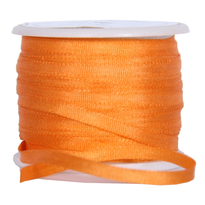 Silk Ribbon 2mm Orange x 10 Meters No. 705 - Threadart.com