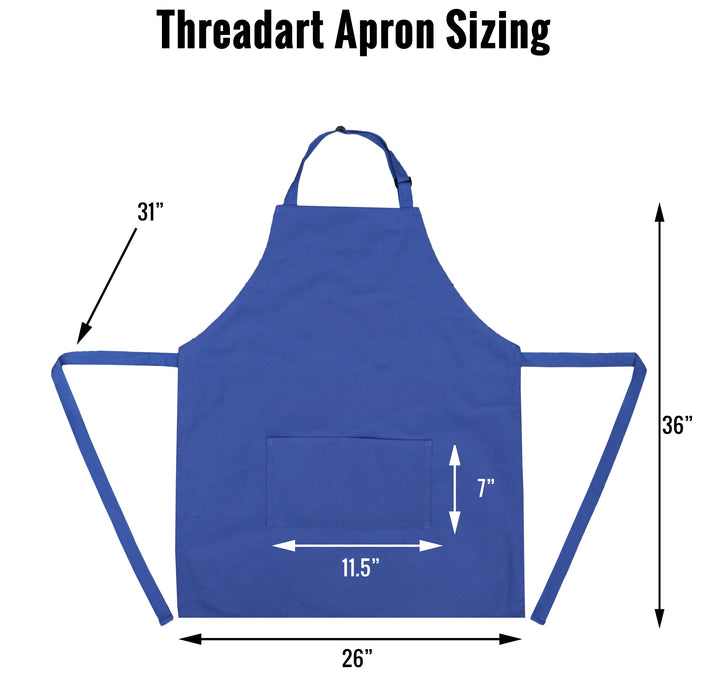 Ten Pack of Royal Blue Canvas 100% Cotton Adjustable Apron Bib with Twin Pockets - Threadart.com