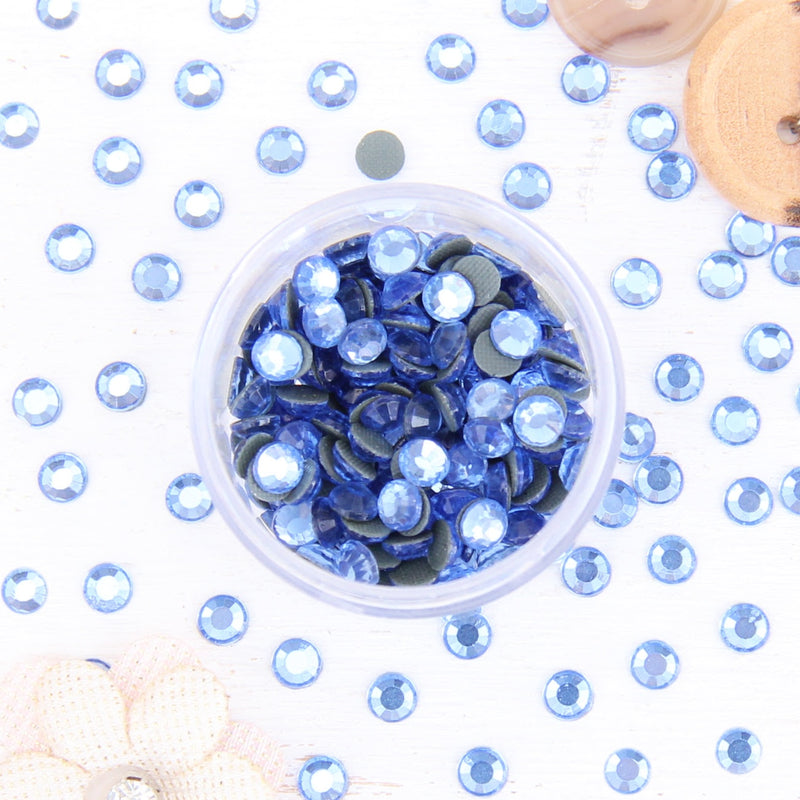 Hot Fix Rhinestones - SS30 - Aquamarine - 144 stones - Threadart.com