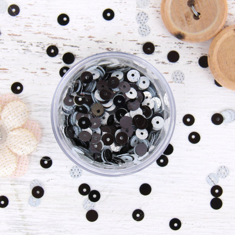 HotFix Loose Sequins - 4MM Black Metallic - Threadart.com