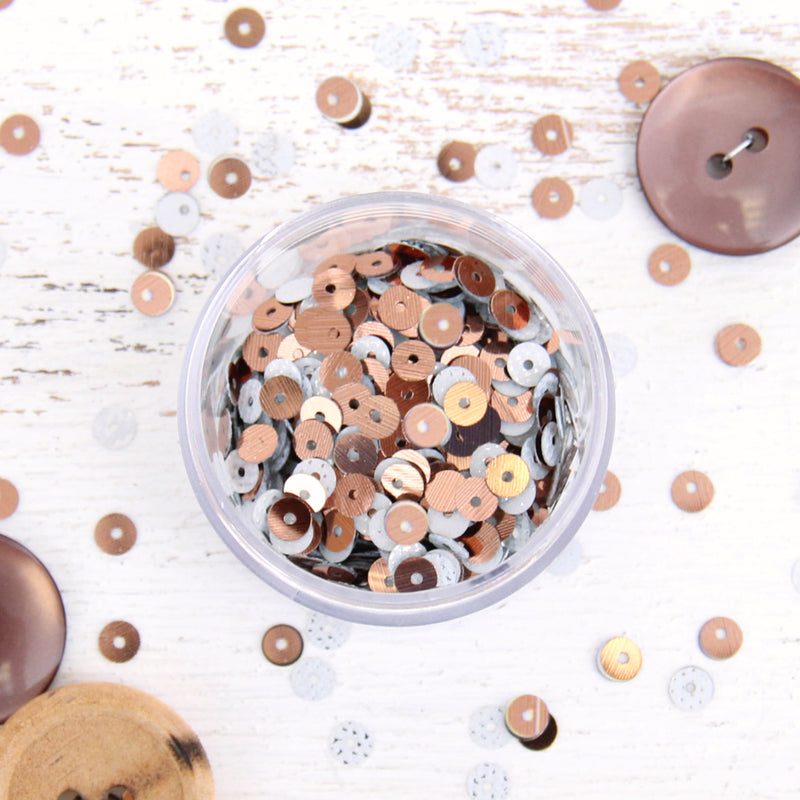 HotFix Loose Sequins - 4MM Brown Metallic - Threadart.com