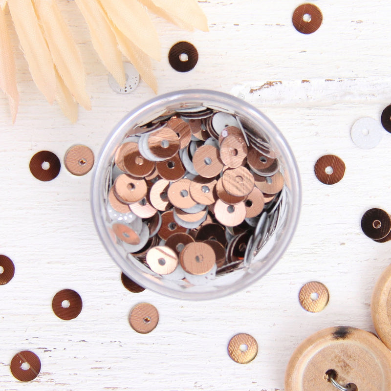 HotFix Loose Sequins - 6MM Brown Metallic - Threadart.com