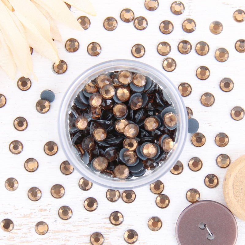 Hot Fix Rhinestones - SS30 - Brown - 144 stones - Threadart.com