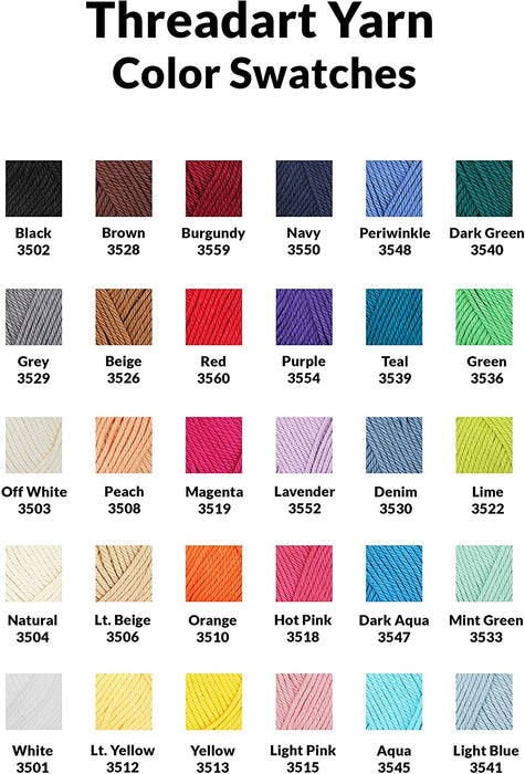 Crochet Cotton Yarn - #4 - Brown - 50 gram skeins - 85 yds - Threadart.com