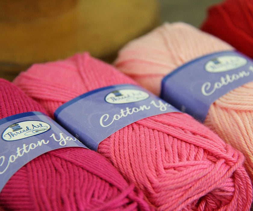 Crochet Cotton Yarn - #4 - Yellow - 50 gram skeins - 85 yds - Threadart.com