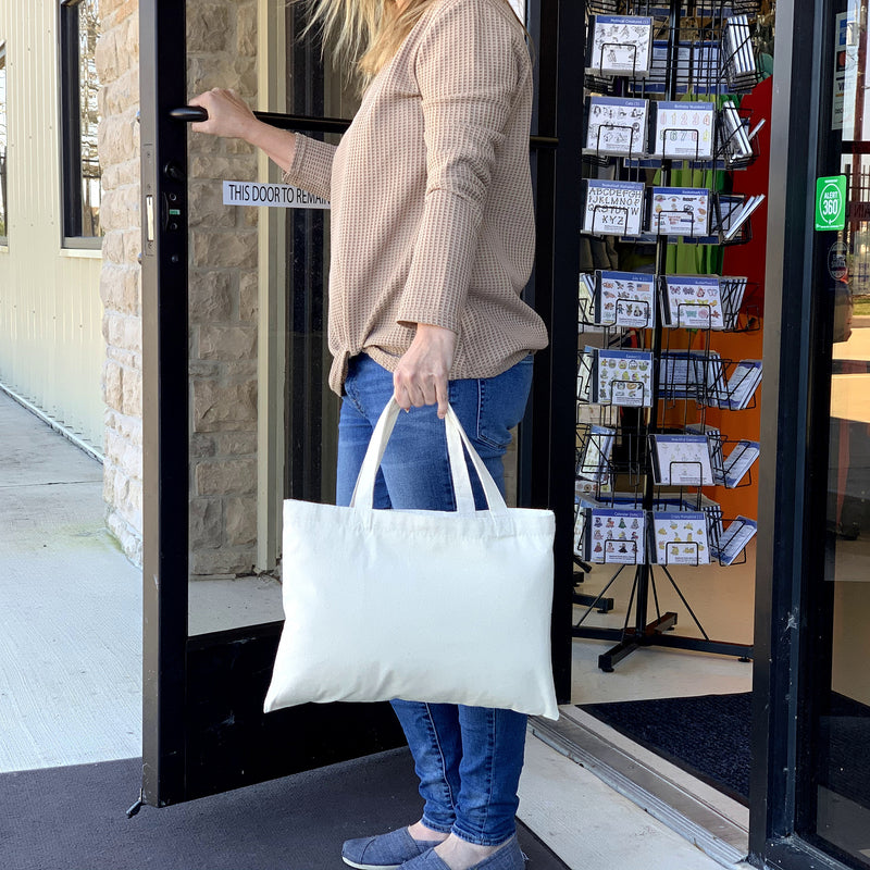 Six Pack of Canvas Totes - Black - 100% Cotton - 12x16 - Threadart.com