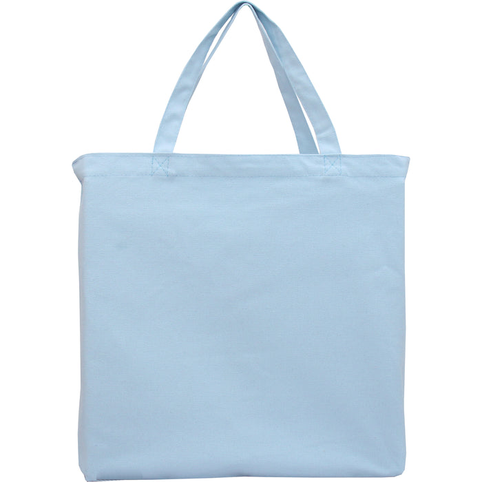 Canvas Book Tote Bag - Light Aqua - 100% Cotton- 14.5x17x3 - Threadart.com