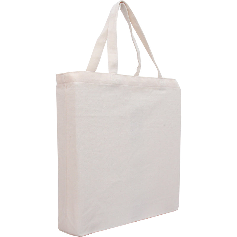 Blank Canvas Tote Bag - Natural - 100% Cotton- 14.5x17x3 - Threadart.com
