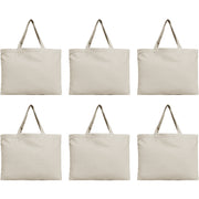 Six Pack of Canvas Totes - Natural - 100% Cotton - 12x16 - Threadart.com