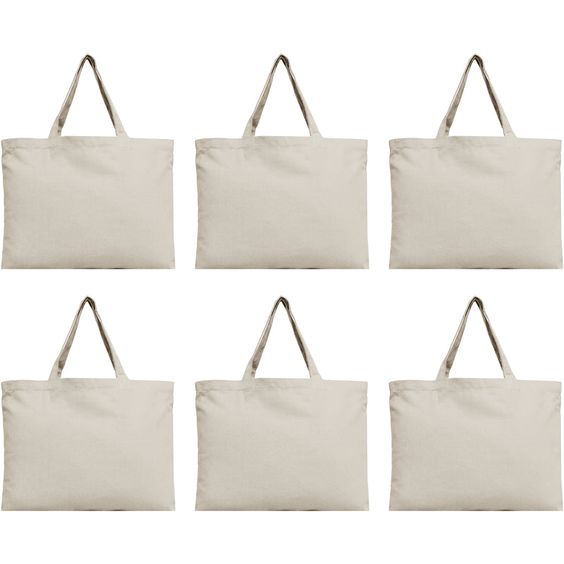 Six Pack of Canvas Totes - Natural - 100% Cotton - 12x16 - Threadart.com