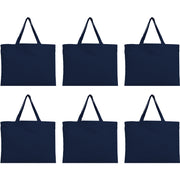 Six Pack of Canvas Totes - Navy - 100% Cotton - 12x16 - Threadart.com