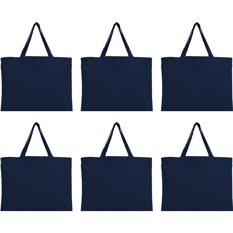 Six Pack of Canvas Totes - Navy - 100% Cotton - 12x16 - Threadart.com
