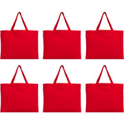 Six Pack of Canvas Totes - Red - 100% Cotton - 12x16 - Threadart.com