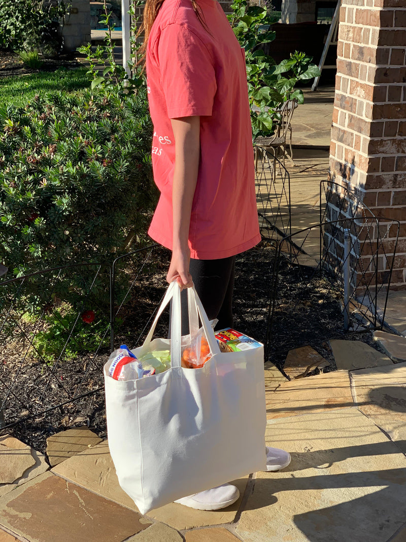 Canvas Tote - Natural - 100% Cotton- 14x14x7.5 - Threadart.com