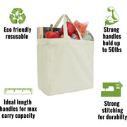 Six Pack of Canvas Totes - Natural - 100% Cotton - 14x14x7.5 - Threadart.com