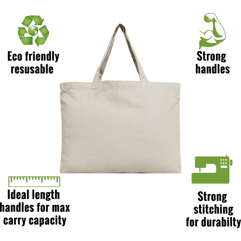 Six Pack of Canvas Totes - Black - 100% Cotton - 12x16 - Threadart.com