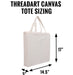Canvas Book Tote Bag - Black - 100% Cotton- 14.5x17x3 - Threadart.com