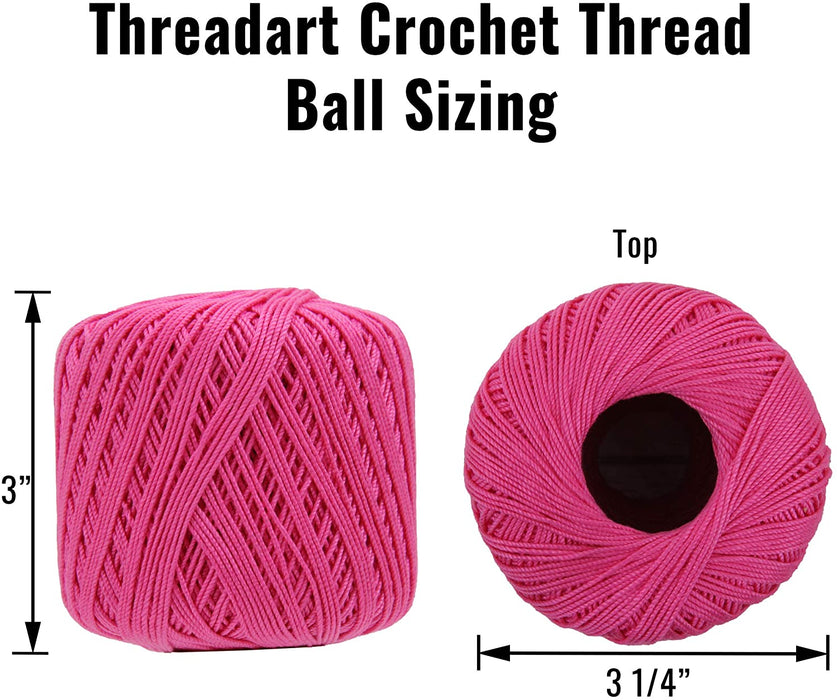 Cotton Crochet Thread - Size 3 - Pink- 140 yds - Threadart.com