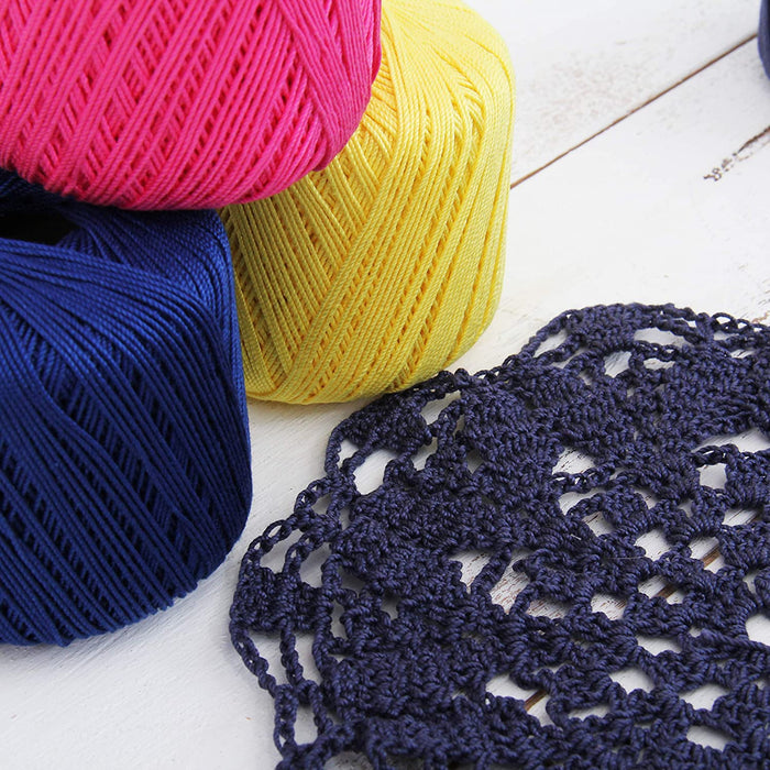 Cotton Crochet Thread - Size 10 - Navy - 175 Yds - Threadart.com