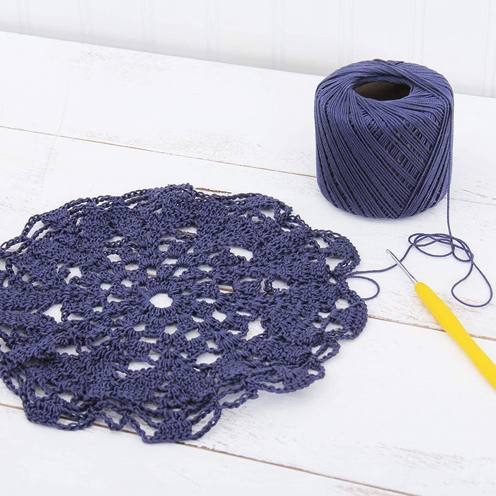 Cotton Crochet Thread - Size 3 - Navy- 140 yds - Threadart.com