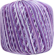 Multicolor Cotton Crochet Thread - Size 10 - Variegated Violets - 175 Yds - Threadart.com