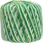 Multicolor Cotton Crochet Thread - Size 3 - Variegated Garden Greens - 140 yds - Threadart.com