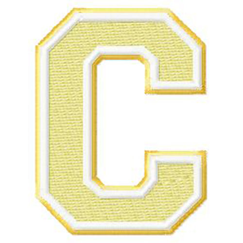 Varsity Font Letters Alphabet Two Colors- Machine Embroidery Designs - 3 Sizes, 8 Formats - Threadart.com