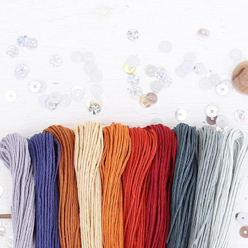 Premium Cotton Embroidery Floss Set in 10 Autumn Harvest Colors - Six Strand Thread - Threadart.com