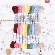 Premium Cotton Embroidery Floss Set in 10 Secret Garden Colors - Six Strand Thread - Threadart.com