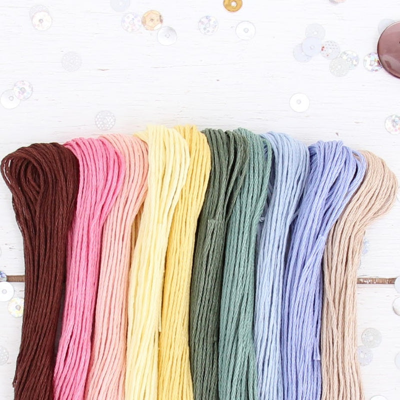 Premium Cotton Embroidery Floss Set in 10 Secret Garden Colors - Six Strand Thread - Threadart.com