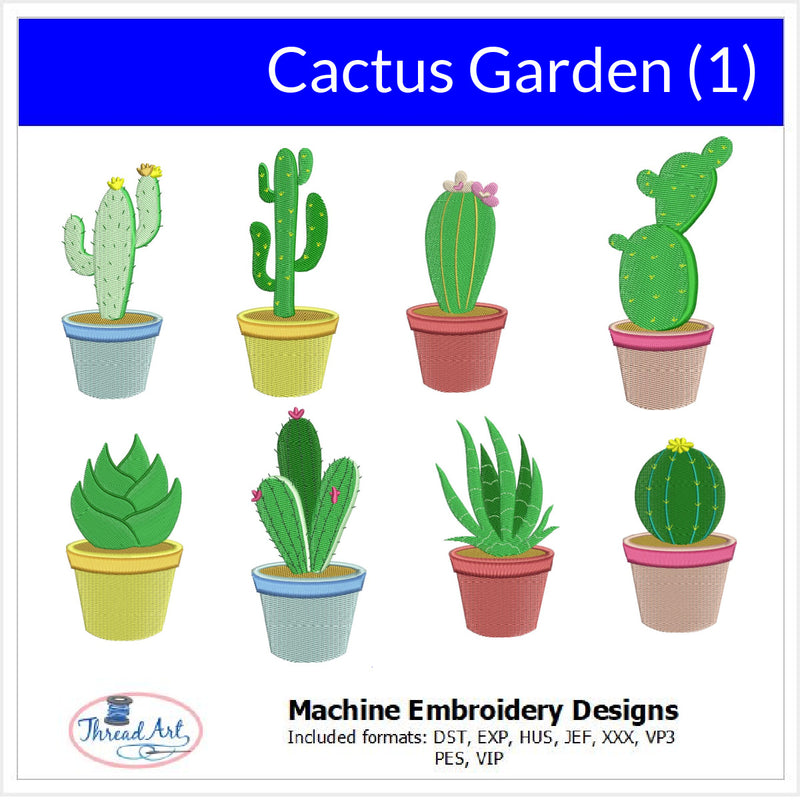 Machine Embroidery Designs - Cactus Garden - Threadart.com