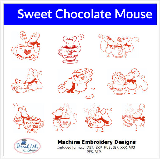 Machine Embroidery Designs - Sweet Chocolate Mouse - Threadart.com