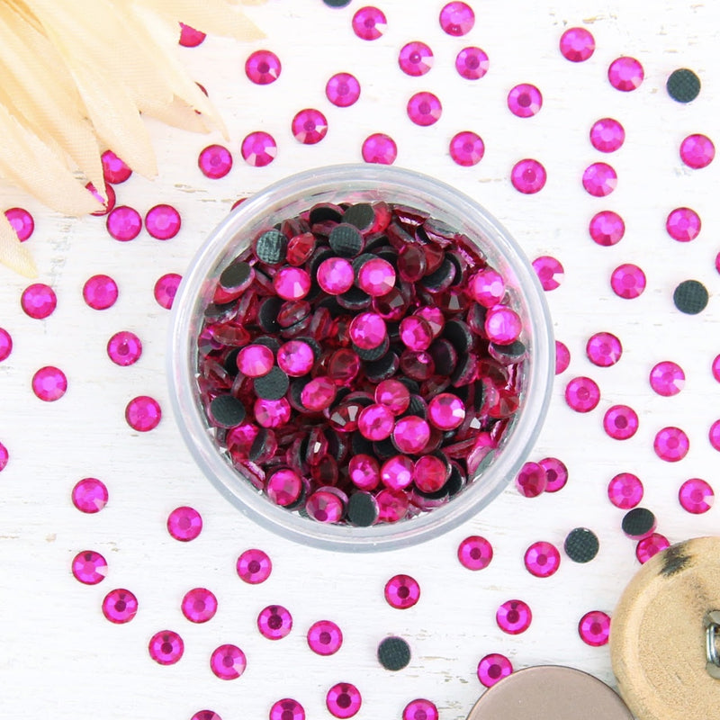 Hot Fix Rhinestones - SS10 - Fuchsia - 1440 stones - Threadart.com