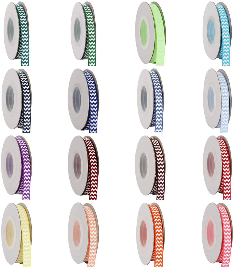 Grosgrain Chevron Ribbon 3/8" - 10 Yards - Forest Green - Threadart.com