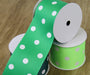 Grosgrain Dots Ribbon 2 1/4" - 5 Yards - Neon Green - Threadart.com