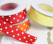 Grosgrain Dots Ribbon 7/8" - 10 Yards - Forest Green - Threadart.com