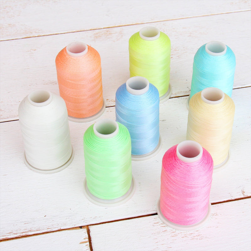Glow In The Dark Machine Embroidery Thread Set - 8 Colors - Threadart.com